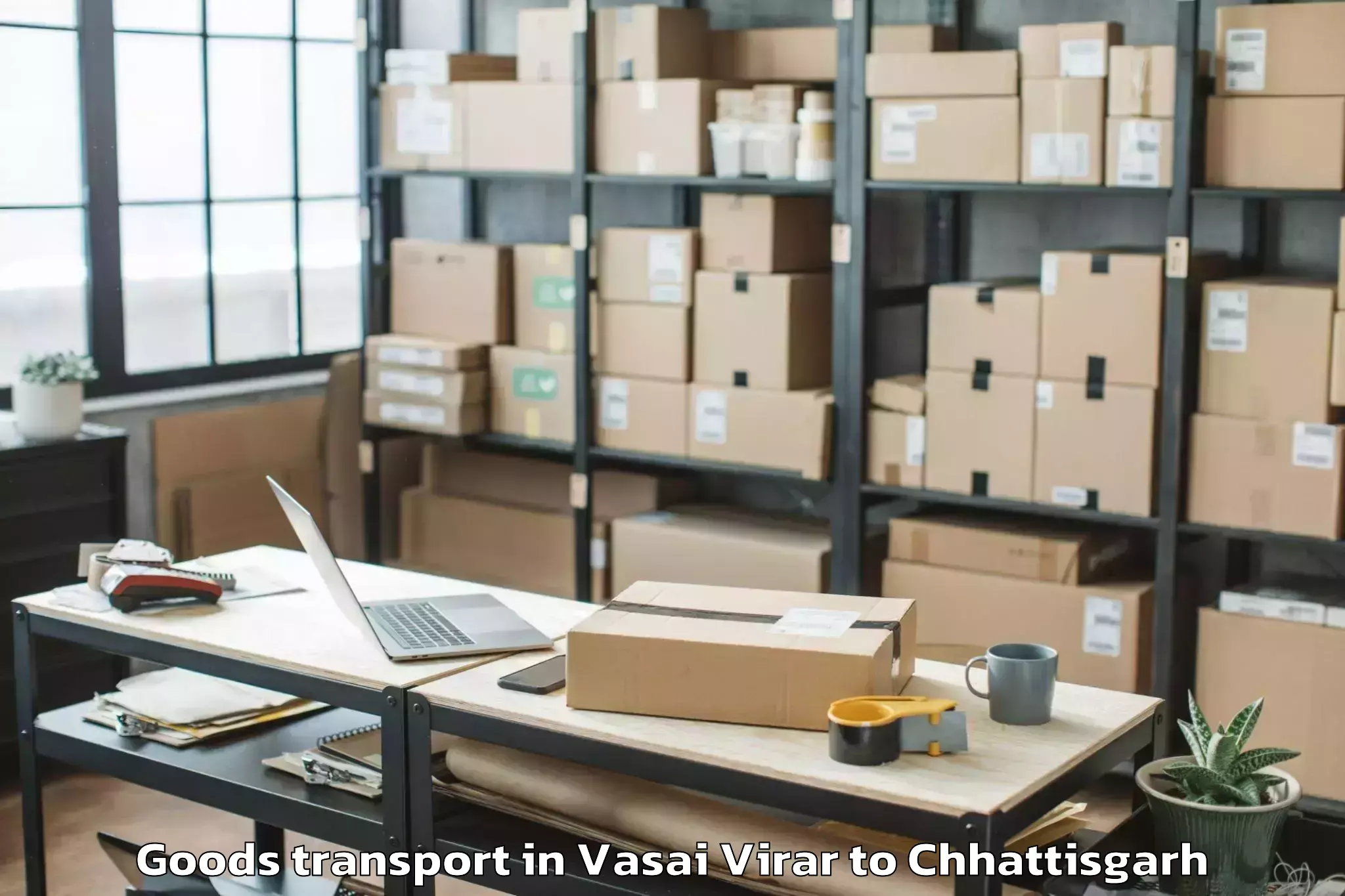 Hassle-Free Vasai Virar to Magneto The Mall Raipur Goods Transport